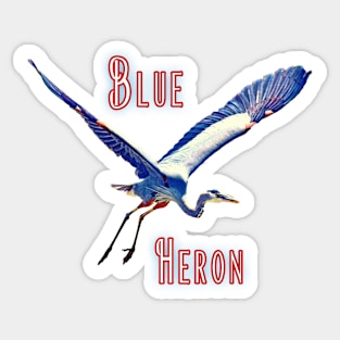 Flying (Blue Heron) Sticker